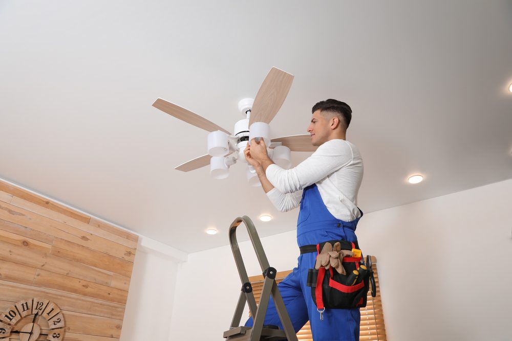 Ceiling fan Installation by electrical contractors